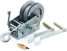 Load image into Gallery viewer, AC-DK 3500lbs Capacity Heavy Duty Hand Winch,Hand Crank Strap Gear Winch with 8m(26ft) Steel Wire, Manual Operated Two-Way Ratchet ATV Boat Trailer Marine (3500LBS)
