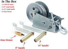 Load image into Gallery viewer, AC-DK 3500lbs Capacity Heavy Duty Hand Winch,Hand Crank Strap Gear Winch with 8m(26ft) Steel Wire, Manual Operated Two-Way Ratchet ATV Boat Trailer Marine (3500LBS)