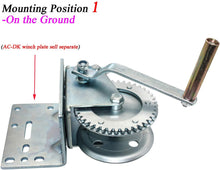 Load image into Gallery viewer, AC-DK 3500lbs Capacity Heavy Duty Hand Winch,Hand Crank Strap Gear Winch with 8m(26ft) Steel Wire, Manual Operated Two-Way Ratchet ATV Boat Trailer Marine (3500LBS)